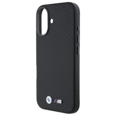 6. BMW Carbon Wrapped Metal iPhone 16 Case - Black