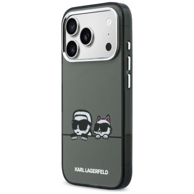2. Karl Lagerfeld IML Karl & Choupette Peekaboo Logo MagSafe Case for iPhone 17 Pro Max - Black