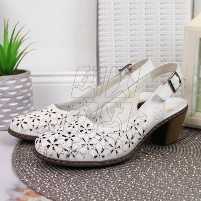 5. Leather openwork sandals Rieker W RKR531A white