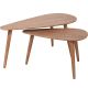 2. SET OF SIDE COFFEE TABLES FOR LIVING ROOM 2 PCS MDF WOOD