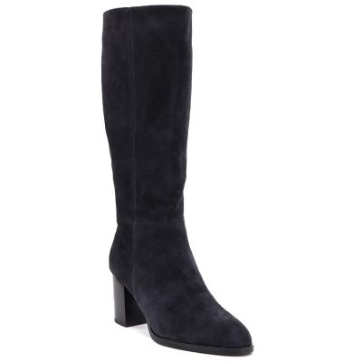 Grey Leather Heeled Women’s Boots Vinceza 67049