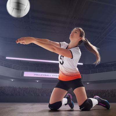 7. Meteor L volleyball knee pads black