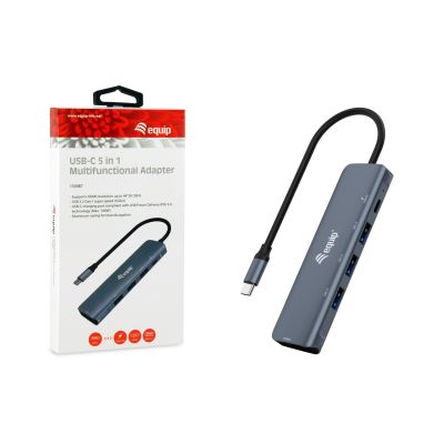 4. Equip 133487 USB 3.2 Gen 1 (3.1 Gen 1) Type-C Hubs and Concentrators 5000 Mbit/s Black, Gray