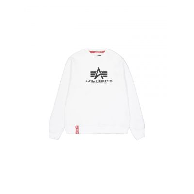2. Alpha Industries Basic Sweater black men's open-front sweatshirt with logo print (178302-09)