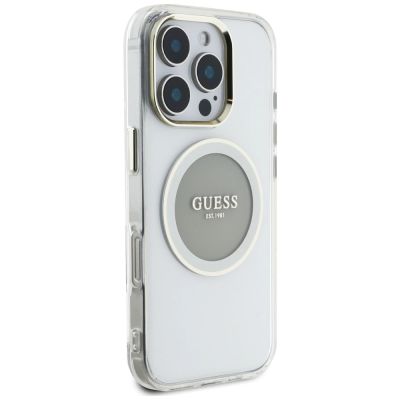 4. Guess IML Metal Colored Circle Classic Logo MagSafe case for iPhone 16 Pro - gray