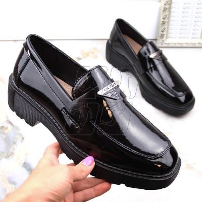 3. Filippo W PAW463 black patent leather slip-on shoes