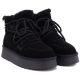 6. Women's leather ankle boots on the platform, suede, black, Big Star UU274314