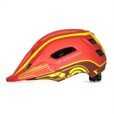5. Wozinsky Kids' Full Face Bike Helmet with USB Rear Light S - Red and Yellow