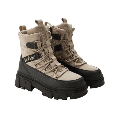 6. Lee Cooper Women’s Beige Winter Boots, Warm-Lined Ankle Boots with Zip