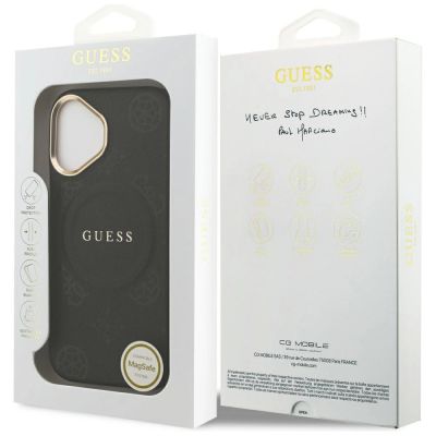 8. Guess Peony Hot Stamp MagSafe Case for iPhone 17 - Black