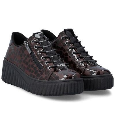 10. Women's patent leather sneakers crocodile brown Rieker N2555-25