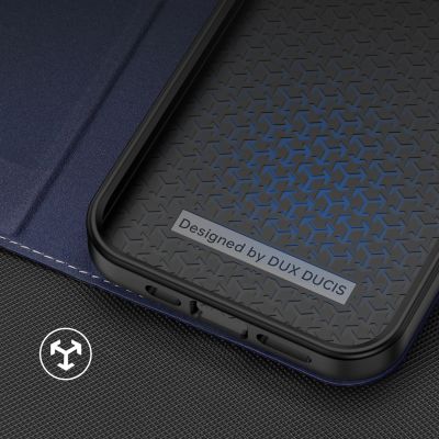9. Dux Ducis Skin X2 case for iPhone 14 Plus case with magnetic flap blue