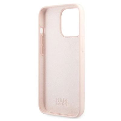 7. Karl Lagerfeld Silicone Karl&Choupette Case for iPhone 13 Pro / iPhone 13 - Light Pink