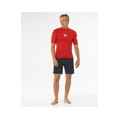 3. Men's Lycra RIP CURL Waves Upf Perf S/S red