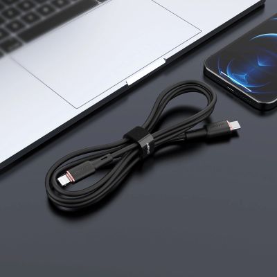 4. Acefast cable MFI USB Type C - Lightning 1.2m, 30W, 3A black (C2-01 black)