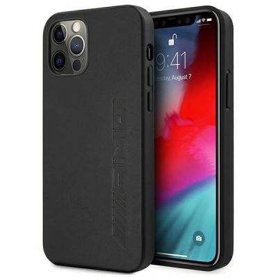 AMG Leather Hot Stamped Case for iPhone 12 Pro Max - Black