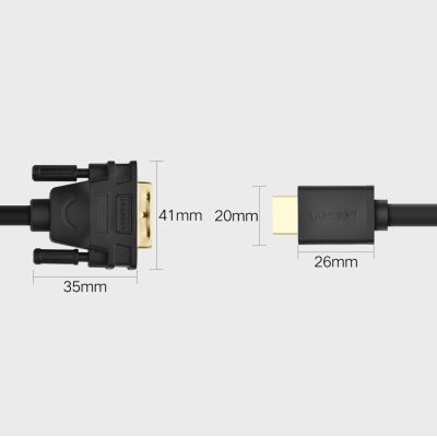 13. Ugreen HDMI - DVI 4K 60Hz 30AWG 1m black cable (30116)