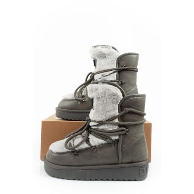 10. D.Franklin women's winter snow boots, fashionable fur lining, gray