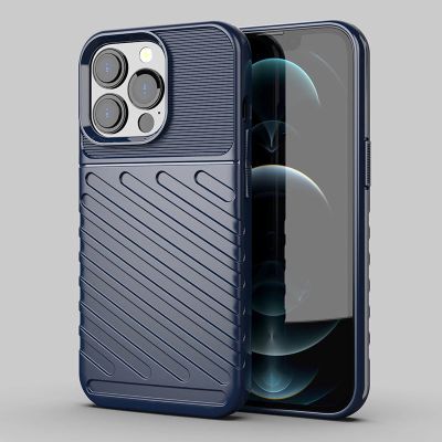3. Thunder Case Flexible Tough Rugged Cover TPU Case for iPhone 13 Pro blue