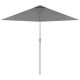 18. GARDEN FURNITURE SET TABLE 4 CHAIRS AND GRAY UMBRELLA
