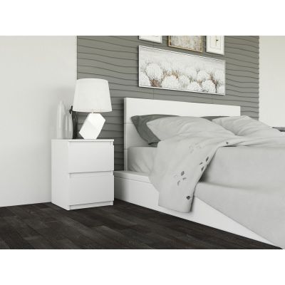 6. M2 MALWA BEDSIDE TABLE 2 DRAWERS WHITE