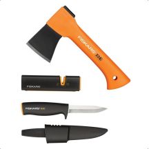 CAMPING SET: AXE X5 + KNIFE + SHARPENER