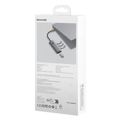 11. Baseus UltraJoy Series USB-A hub 4xUSB-A 3.0 1xUSB-C 5V - gray