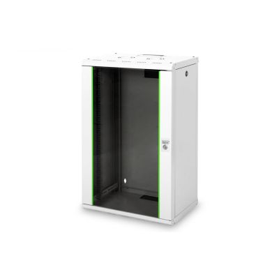 10. Digitus Unique 19" 20U wall-mounted network cabinet 600x450, glass door, gray, undivided, assembled, 100kg
