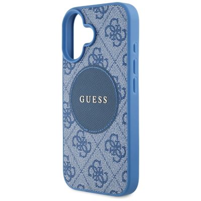 6. Guess 4G Circle Classic Logo MagSafe case for iPhone 16 - blue