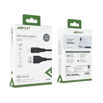 5. Acefast cable MFI USB - Lightning 1.2m, 2.4A black (C3-02 black)