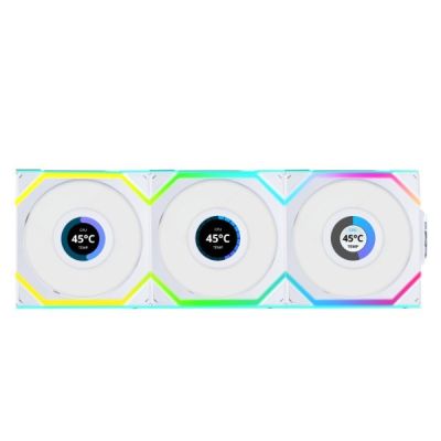 3. Lian Li LULI-100 UNI FAN SL LCD fan, ARGB, PWM, 3x, 120 mm, Wireless control via 2.4GHz controller, white