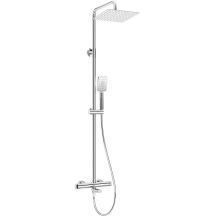 Rain shower with thermostatic bathtub mixer