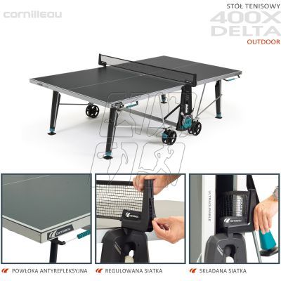 2. Cornilleau 400X Delta Outdoor Tennis Table Gray