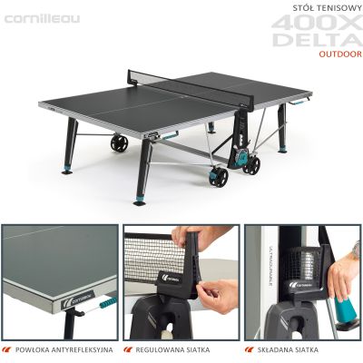 2. Cornilleau 400X Delta outdoor table tennis table gray