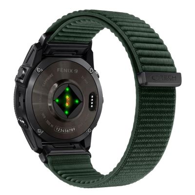 2. Tech-Protect NylonLoop Strap for Garmin Fenix 5X / 5X Plus / 6X / 6X Pro / 7X / 8 / 8 Pro / 9 / 9 Pro (51 mm) – green