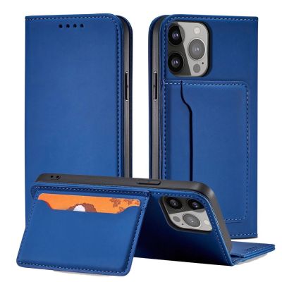 2. Magnet Card Case for Samsung Galaxy S23 Ultra flip cover wallet stand blue