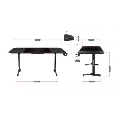 6. Huzaro Hero 4.7 Black Gaming Desk