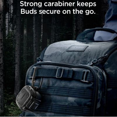 8. Spigen Lock Fit Case for Samsung Galaxy Buds 4 / 4 Pro - Matte Black