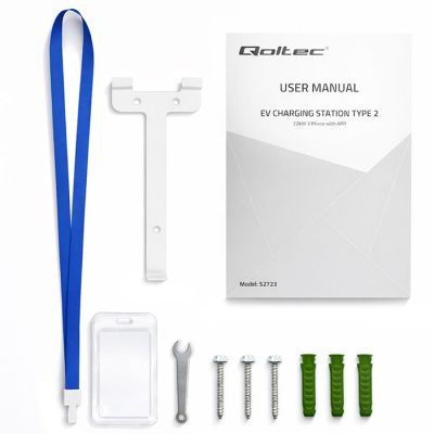 3. Qoltec EV Charging Station Type 2 for Electric and Hybrid Vehicles | 3 Phases | 22 kW | 32 A | Wi-Fi | LCD | RFID | Smart Life | TUYA | Wallbox | 5 m