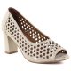 Beige open toe pumps with openwork heel, Jezzi ASA283-7