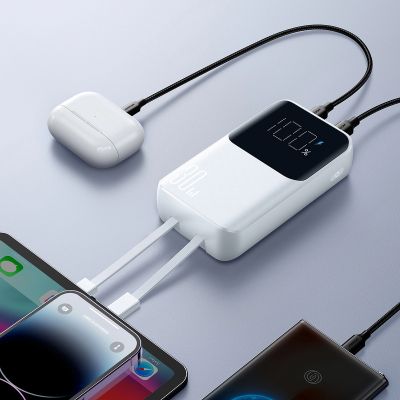 13. Mini power bank with built-in cables Joyroom JR-PBC06 30W 10000mAh - white
