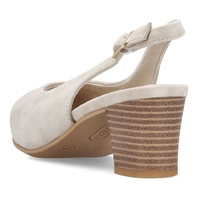 4. Beige leather open-toe pumps Rieker 44651-60