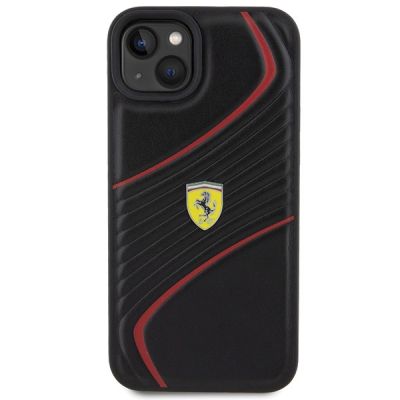 3. Ferrari Twist Metal Logo case for iPhone 15 Plus - black