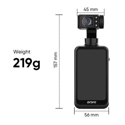 16. Ordro Pocket M5 3-Axis Gimbal Camera, 5K, for Vlogging and YouTube – Black