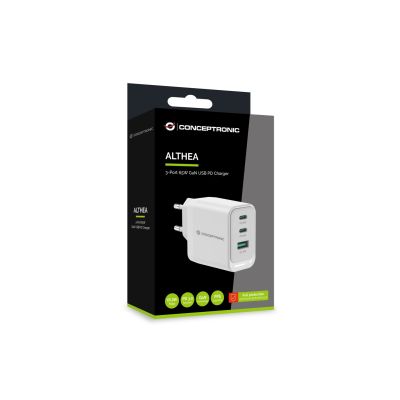 6. Conceptronic ALTHEA21W65 Mobile Device Charger Universal White AC Fast Charging Internal