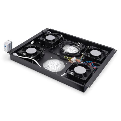 4. Digitus 19" Ventilation Panel for Unique Series Server Cabinets, 4 x Fan, Thermostat, Black