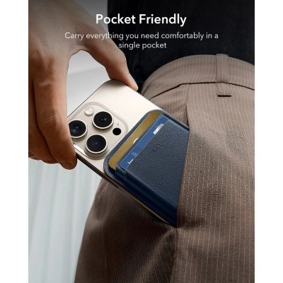 6. ESR Classic RFID Magnetic Wallet MagSafe for Phone - Navy Blue