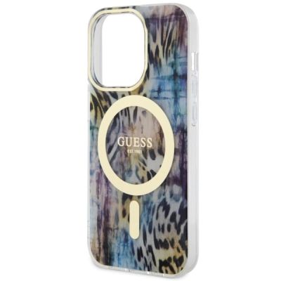 6. Guess GUHMP14LHLEOPWB iPhone 14 Pro 6.1" blue/blue hardcase Leopard MagSafe