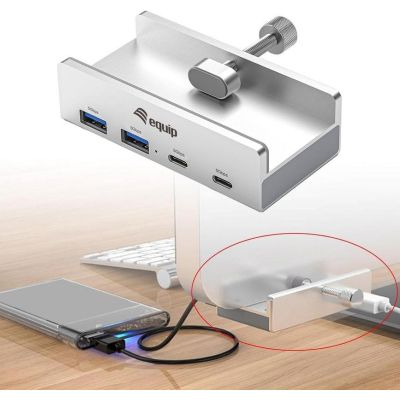 4. Equip 128967 hubs and hubs USB 3.2 Gen 1 (3.1 Gen 1) Type-A 5000 Mbit/s Aluminum