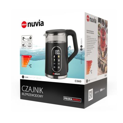 23. ELDOM CORDLESS KETTLE WITH TEMPERATURE REGULATION C560 NUVIA 2000W 1.7 L, LED DISPLAY, WATER TEMPERATURE REGULATION